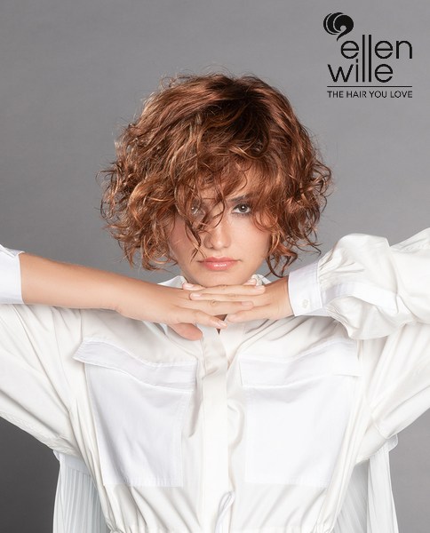 Peruca bob scurt ondulat din par sintetic, Movie Star, Ellen Wille - imagine 5